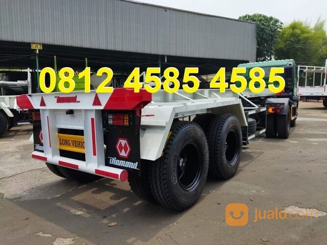 Karoseri Trailer Tractor Head 20 Feet Rangka 2 Axle Trailer Skeleton 20 Feet 2 Axle Cargo Container