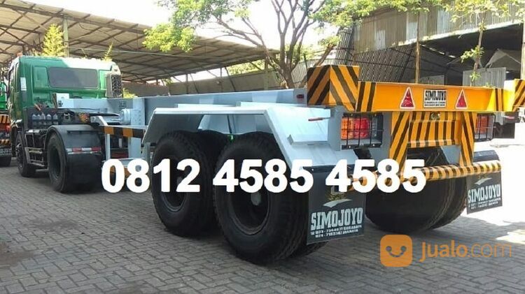 Karoseri Trailer Tractor Head 20 Feet Rangka 2 Axle Trailer Skeleton 20 Feet 2 Axle Cargo Container