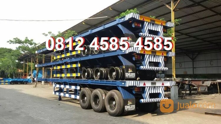 Harga Buntut Trailer Tractor Head Tronton Trailer 40 Feet Lantai Trailer Flatbed 3 Axle