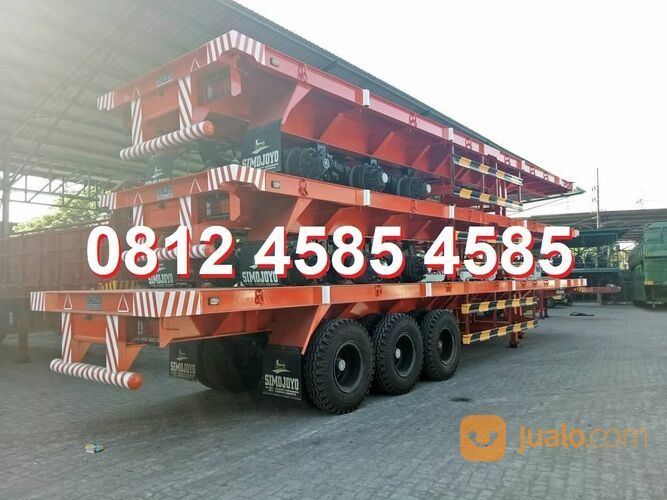 Harga Buntut Trailer Tractor Head Tronton Trailer 40 Feet Lantai Trailer Flatbed 3 Axle