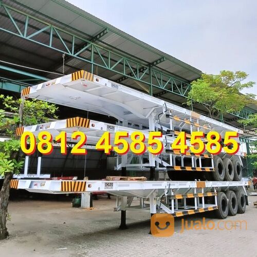 Harga Buntut Trailer Tractor Head Tronton Trailer 40 Feet Lantai Trailer Flatbed 3 Axle