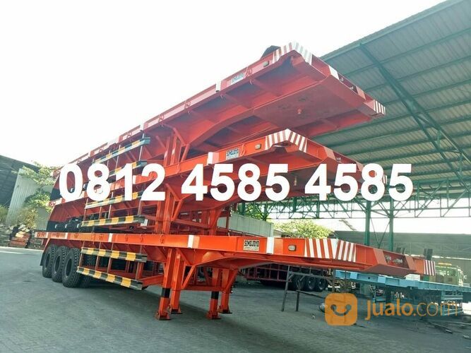 Harga Buntut Trailer Tractor Head Tronton Trailer 40 Feet Lantai Trailer Flatbed 3 Axle