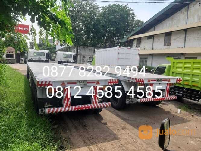 Harga Buntut Trailer Tractor Head Tronton Trailer 40 Feet Lantai Trailer Flatbed 3 Axle