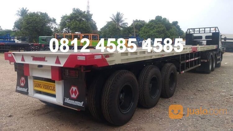 Harga Buntut Trailer Tractor Head Tronton Trailer 40 Feet Lantai Trailer Flatbed 3 Axle