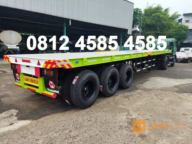 Harga Buntut Trailer Tractor Head Tronton Trailer 40 Feet Lantai Trailer Flatbed 3 Axle
