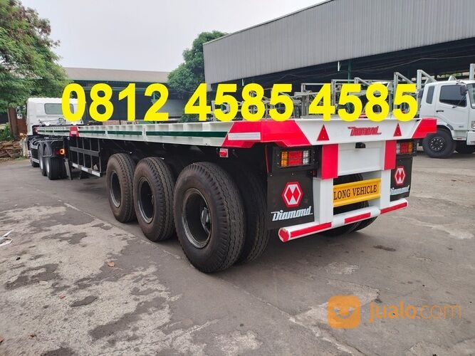 Harga Buntut Trailer Tractor Head Tronton Trailer 40 Feet Lantai Trailer Flatbed 3 Axle