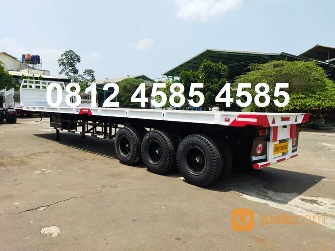 Harga Buntut Trailer Tractor Head Tronton Trailer 40 Feet Lantai Trailer Flatbed 3 Axle