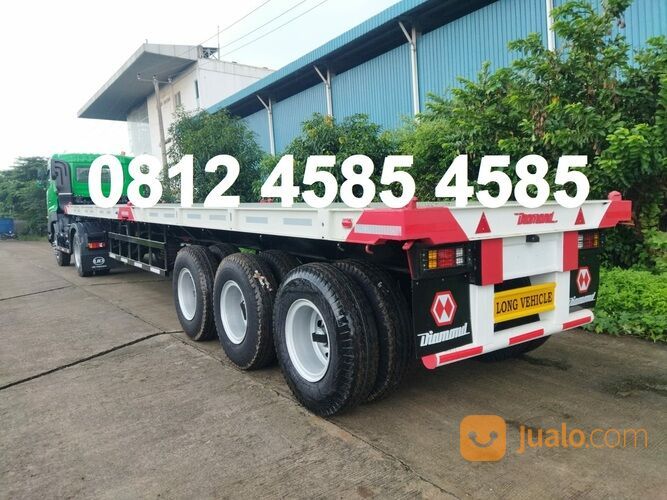 Harga Buntut Trailer Tractor Head Tronton Trailer 40 Feet Lantai Trailer Flatbed 3 Axle