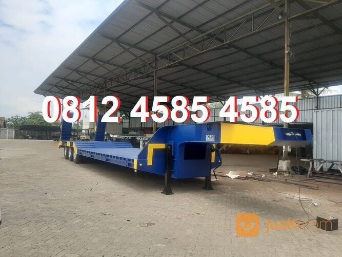Trailer Lowbed Trailer Dolly Lowboy Semi Trailer Gooseneck Truck Trailer Flatbed Kapasitas 60 ton