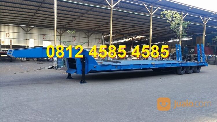 Trailer Lowbed Trailer Dolly Lowboy Semi Trailer Gooseneck Truck Trailer Flatbed Kapasitas 60 ton