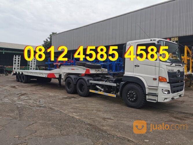 Trailer Lowbed Trailer Dolly Lowboy Semi Trailer Gooseneck Truck Trailer Flatbed Kapasitas 60 ton