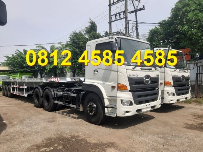 Tractor Head Trailer Tronton Hino 500 FM 340 TH Prime Mover Truck Lowbed Trailer Wingbox Bigmama