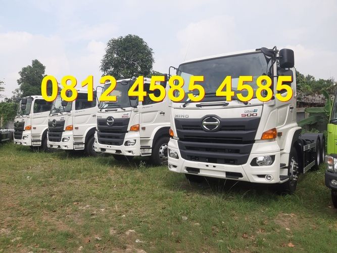 Tractor Head Trailer Tronton Hino 500 FM 340 TH Prime Mover Truck Lowbed Trailer Wingbox Bigmama