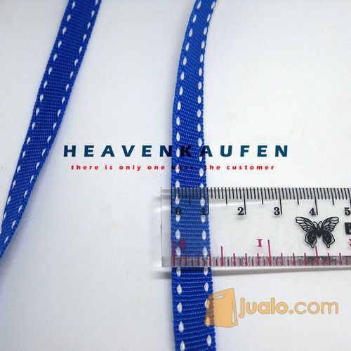 Tali Lebar 1 cm Warna Biru Garis Putih