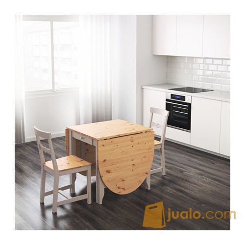 IKEA GAMLEBY Meja Makan kayu pinus, daun meja dapat dilipat