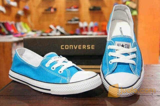 Sepatu casual wanita converse all star made in indonesia biru muda
