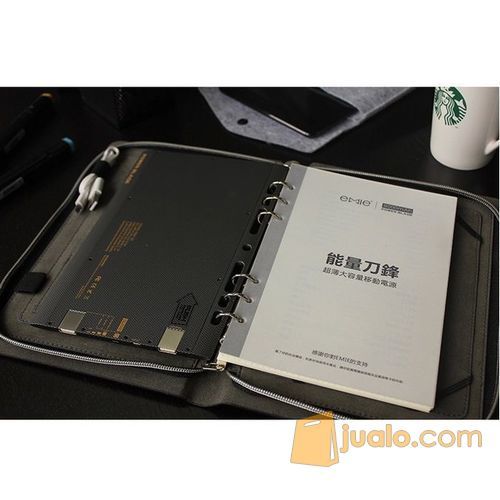 Powerbank Super Tipis Emie 8000mAh 2 USB Ports Power Bank+Binder Book