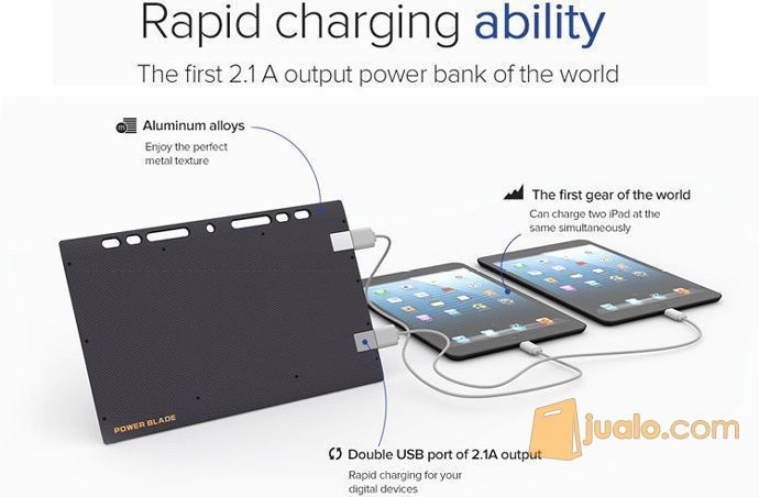 Powerbank Super Tipis Emie 8000mAh 2 USB Ports Power Bank+Binder Book