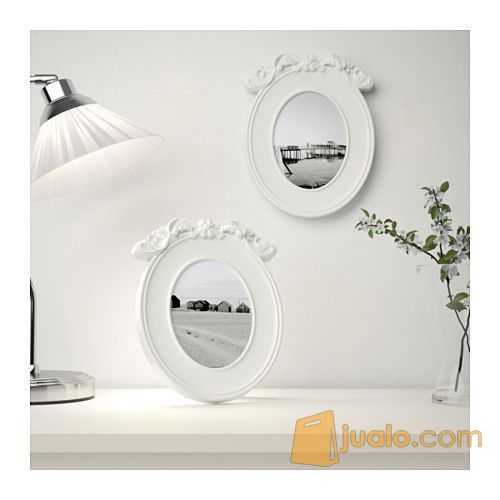 Ikea Kvill ~ Bingkai Foto Dekorasi |Oval, Putih, 13x18Cm|Picture Frame