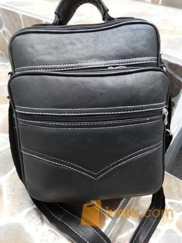 tas selempang kulit asli domba, tas selempang pria