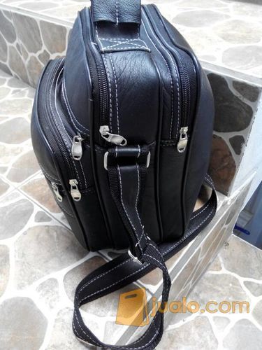 tas selempang kulit asli domba, tas selempang pria
