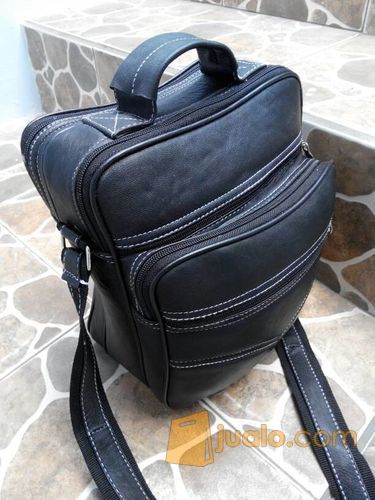 tas selempang kulit asli domba, tas selempang pria