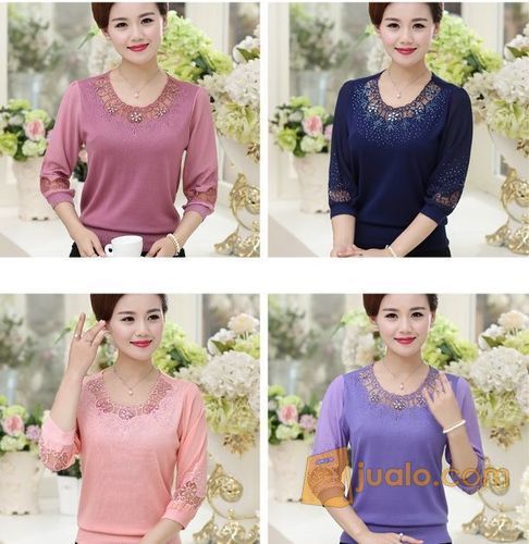 Baju Atasan Blouse Wanita Paruh Baya Blus Mama - M1612002