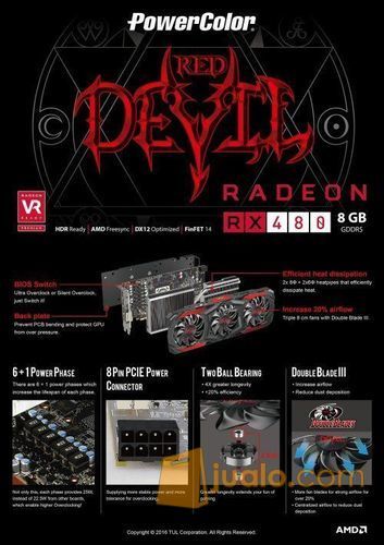 VGA Powercolor RX480 RED DEVIL - 8GB GDDR5