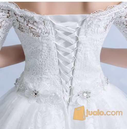 1701002 Gaun Pengantin Wedding Gown Gaun Pesta Dress Sabrina