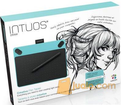 Wacom Intuos Draw CTL490 Blue Pen Tablet Alat Desain Grafis Biru