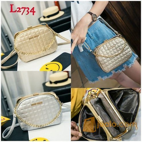 Tas Wanita import L2734 (Warna Gold dan Silver)