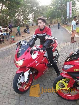Jaket Kulit Motor AJ Anak Jalanan Kawasaki Ninja Merah
