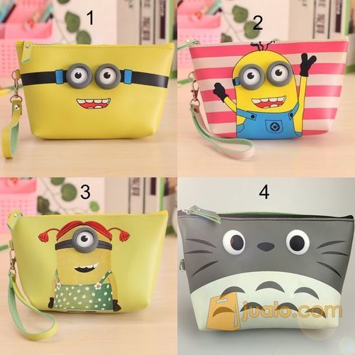 Tempat Pensil Jumbo/ Dompet Kosmetik Kartun 3D Mata menonjol II