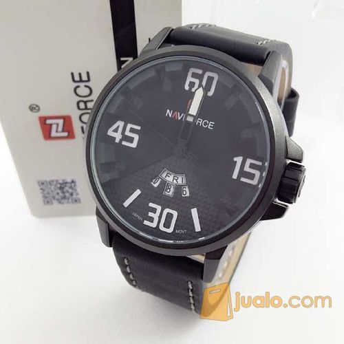 Jam Tangan Pria Original NAVIFORCE NF 9087 Black-White
