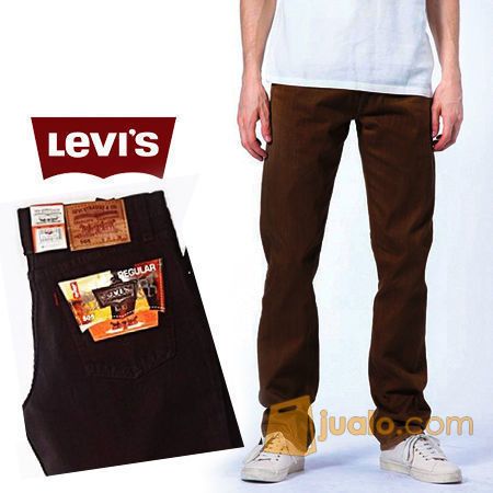 Celana Levis jeans Pria coklat Reguler fit / Brown / bigsize