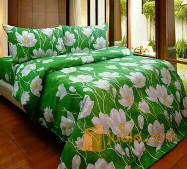 Sprei Motif Bunga Alia Hijau Uk 160x200x40 Cm