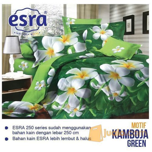 Sprei Motif Bunga Kamboja Ukuran 160x200x40 Cm