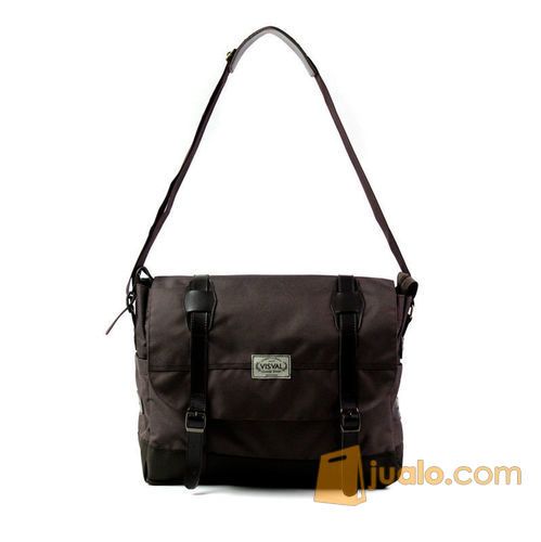 TAS SELEMPANG VISVAL MASSIVE BROWN | TAS KANVAS | TAS WANITA TAS PRIA