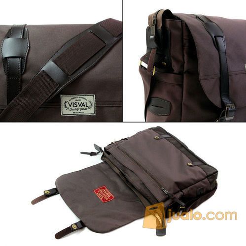 TAS SELEMPANG VISVAL MASSIVE BROWN | TAS KANVAS | TAS WANITA TAS PRIA