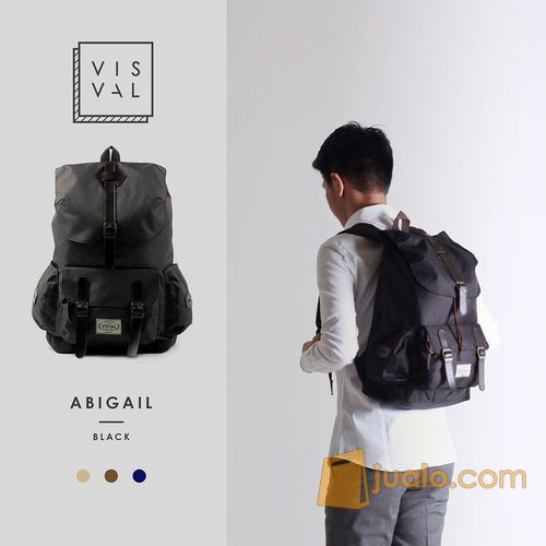TAS RANSEL VISVAL ABIGAIL BLACK || BACKPACK LAPTOP