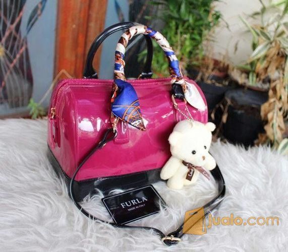 TAS FURLA SPEEDY JELLY 2TONE FUSCHIA/PINK | TAS WANITA