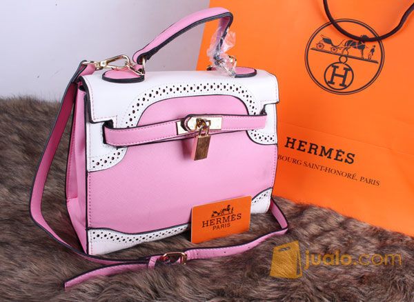 TAS HERMES KELLY ANTONI BABY PINK-PUTIH