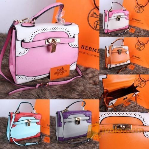 TAS HERMES KELLY ANTONI BABY PINK-PUTIH