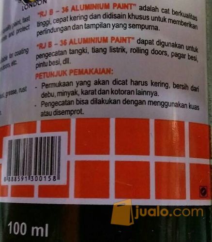 CAT SILVER ALUMINIUM / CAT BESI MINYAK RJ ALUMUNIUM 100 ML