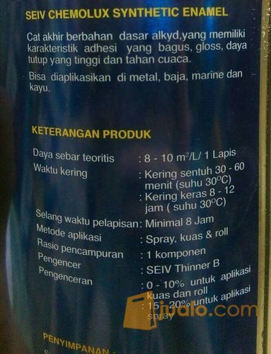 CAT SEIV CHEMOLUX BESI KAYU SUPER WHITE DOFF 1 LITER / PUTIH DOP 180 M