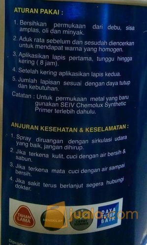 CAT SEIV CHEMOLUX BESI KAYU SUPER WHITE DOFF 1 LITER / PUTIH DOP 180 M