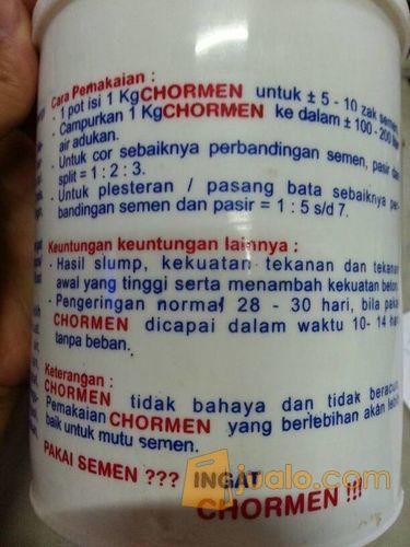 CHORMEN OBAT COR 1 KG / PENGERAS COR BETON CAMPURAN SEMEN