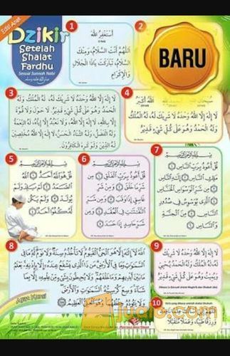 Poster Dzikir Setelah Shalat Fardhu Sesuai Sunnah Nabi ( Edisi Anak )