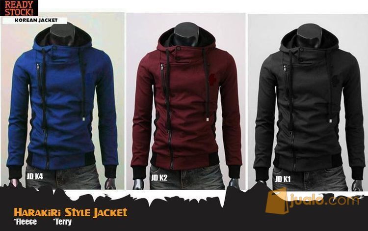 Jaket Anime Casual Harakiri Black Hi-Neck Jacket Hoodie (JD K1)