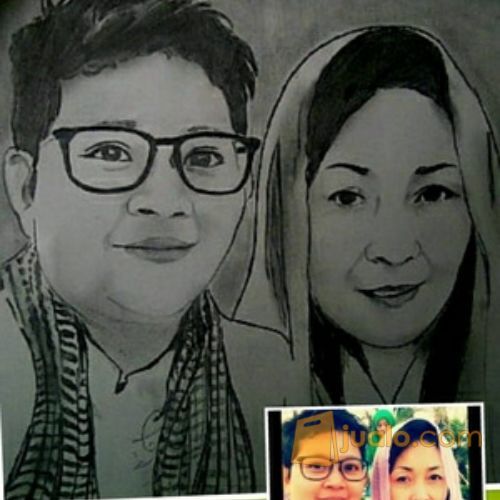 sketsa karikatur asli pensil cocok buat kado
